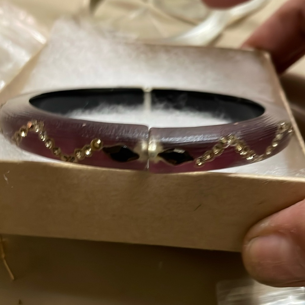 Alexis Bittar beautiful mauve/burgundy/wine color with magnetic opening